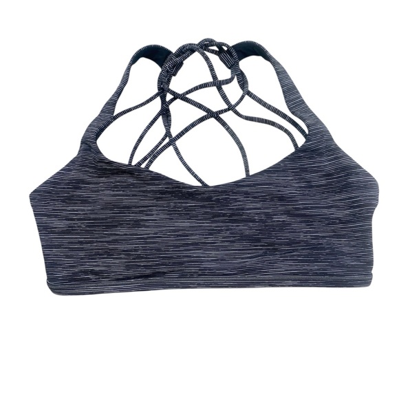 lululemon athletica Other - Lululemon Free to Be Serene Bra Size 6 Strappy Back Black White Stripe